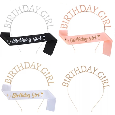 HAPPY BIRTHDAY GIRL 女孩生日肩带礼仪带发箍 FG099JD015