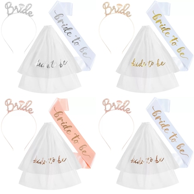 BRIDE TO BE 新娘单身派对头纱发箍 JD180TS004FG211