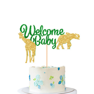 宝宝性别揭示迎婴派对大蛋糕插牌