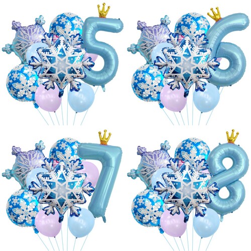 1-9数字气球套装 节日生日派对雪花 PT006