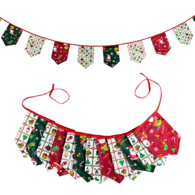 MERRY CHRISTMAS 圣诞节棉布盾形旗拉花拉旗串旗帐篷旗 FY190