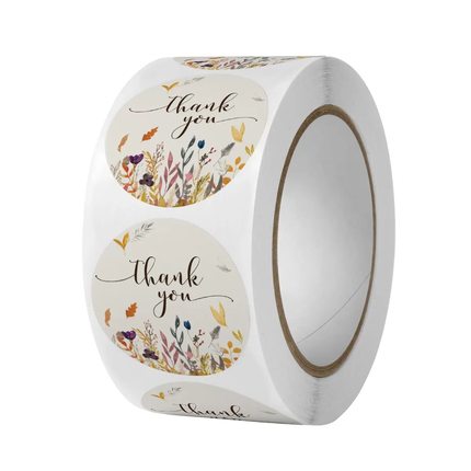礼物封口贴不干胶标签 花朵THANK YOU感谢贴纸 QCQ08JA38LC78