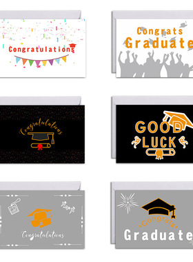 CONGRATS GRADUATE庆祝毕业小卡片小贺卡+信封+贴纸 DX171