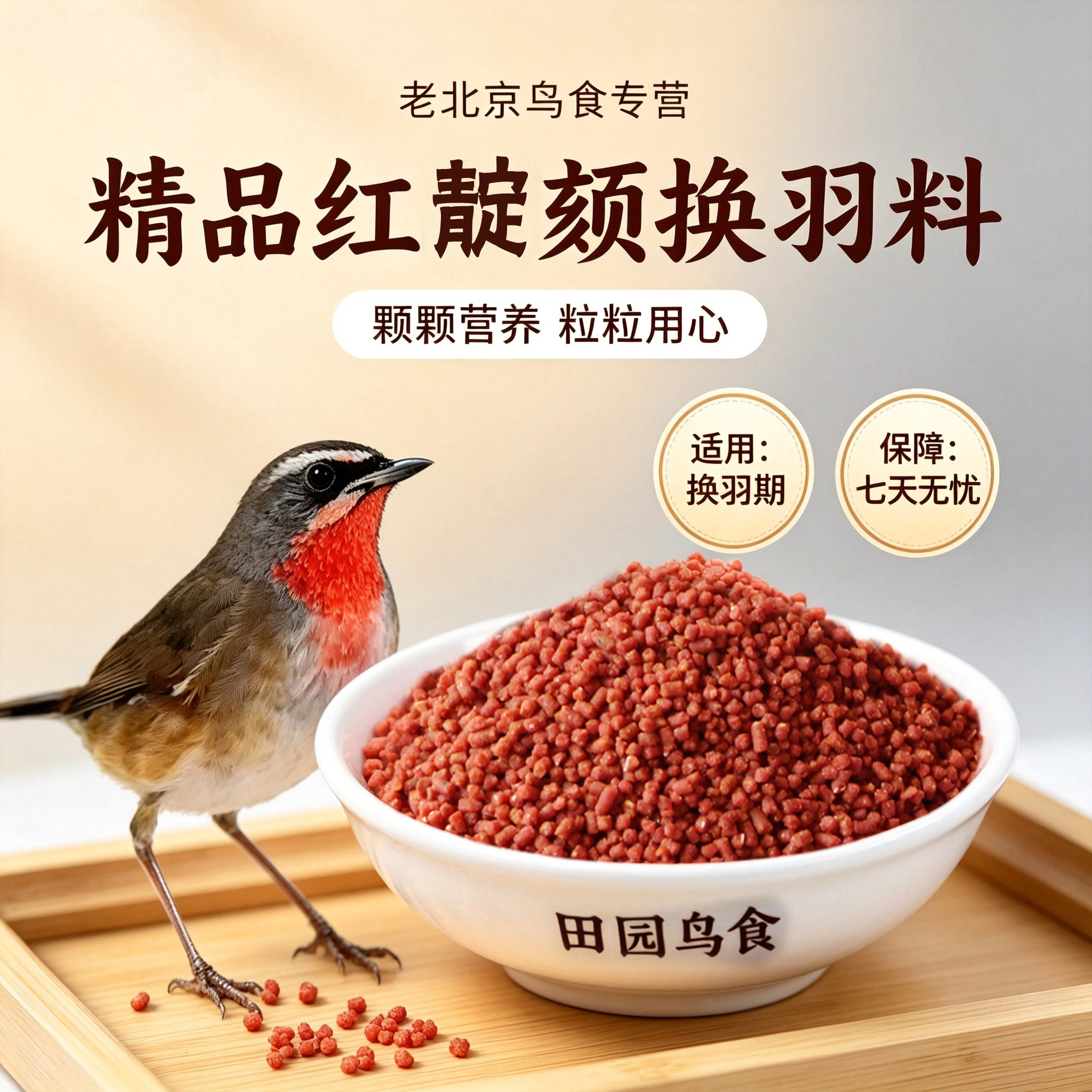 红脖鸟红靛颏靛壳换羽增色田园