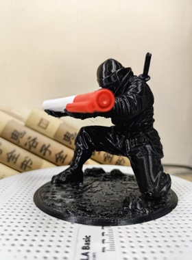 3D打印黑色忍者笔架摆件【3D打印】