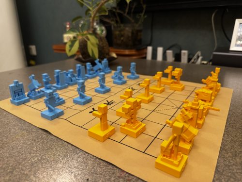 中国象棋～我的世界32枚【3D打印】创意象棋，带皮质棋盘