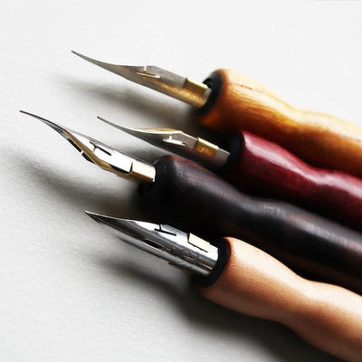 木轴金属尖蘸水笔套装