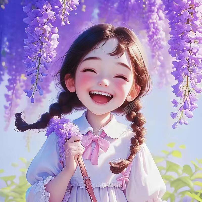 新款遮瑕贴纸卡通快乐小女孩海报卧室儿童房间出租屋墙上自粘贴