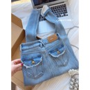 女冬厚绒高腰弹力显瘦紧身九分小脚裤 小个子靴裤 浅色加绒牛仔裤