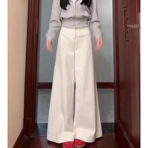 气质百搭白色高腰阔腿牛仔裤女2025春季新款宽松休闲垂感拖地长裤
