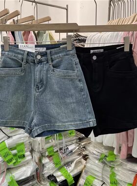大码复古黑色牛仔短裤女夏季2026新款韩版高腰宽松显瘦A字阔腿裤