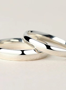 情侣925银简约开口戒指