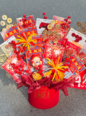 DIY自制扭扭棒烟花发财桶材料包