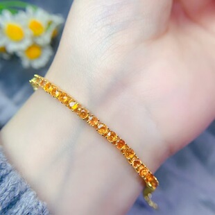 彩蓝宝手链  纯净体 高品质， 高级感s925银精工镶嵌   尺寸圆3