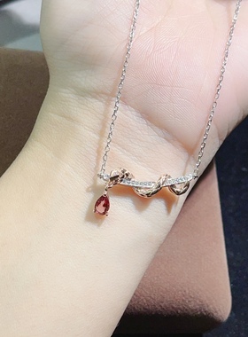 【中国地质大学】尖晶石项链，超粉嫩晶体通透5A级宝石，925银精