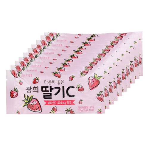 韩国光熙维生素草莓vc粉维生素c儿童口服维他命维c10条*6包