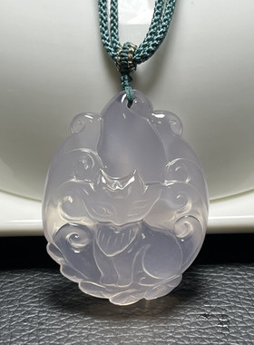 视频祝福桃花粉水晶九尾狐狸吊坠