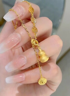 新中式国潮福字流苏葫芦轻奢吉祥如意流苏一体项链