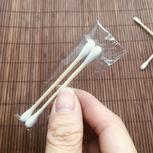 酒店棉签2支装 便携实惠双头宾馆洗浴足疗店采耳用品 独立小包装