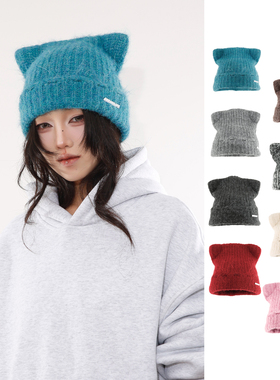 BEAMLIFE25AW秋冬原创猫耳朵可爱针织保暖冬季冷帽子男女毛线帽潮