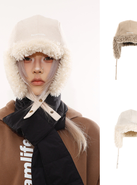 BEAMLIFE25AW秋冬加厚保暖毛茸茸护耳双面雷锋帽子男女冬季飞行帽