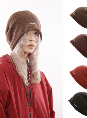 BEAMLIFE25AW秋冬原创包头氛围感堆堆帽子男女做旧显脸小针织冷帽
