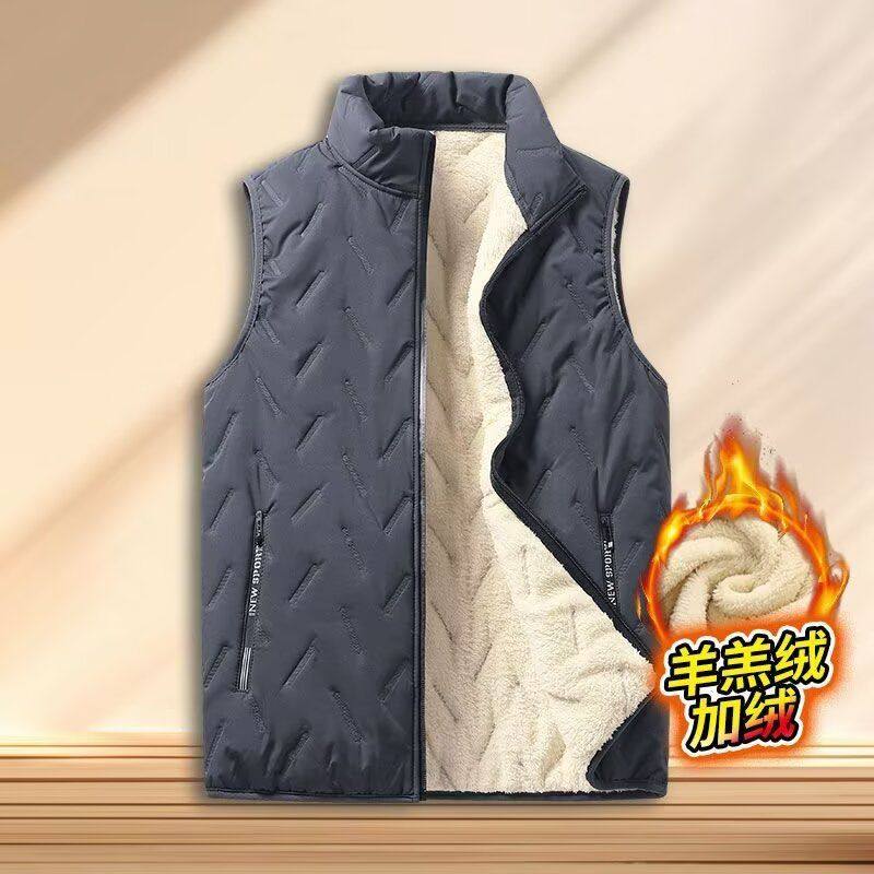 清仓捡漏加绒加厚保暖羽绒棉服马甲男士秋冬季羊羔绒坎肩背心外套