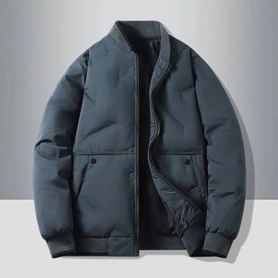 轻薄宽松棉服男士大码棉衣冬季新款中老年商务棒球领爸爸装外套潮