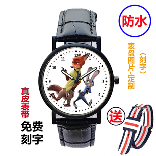 疯狂兔子朱迪动物城与狐狸尼克防水手表中学生简约休闲电子石英表