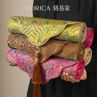 骆易家长条桌旗中式禅意茶席新中式茶桌垫布轻奢高端茶台茶几茶旗