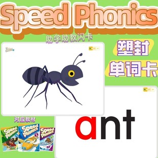 Speed Phonics自然拼读英语单词卡片儿童教具启蒙教学塑封闪卡