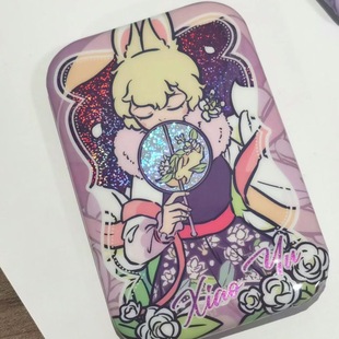 非人周边花神系列吧唧马口铁方形徽章九月精卫小玉徽章