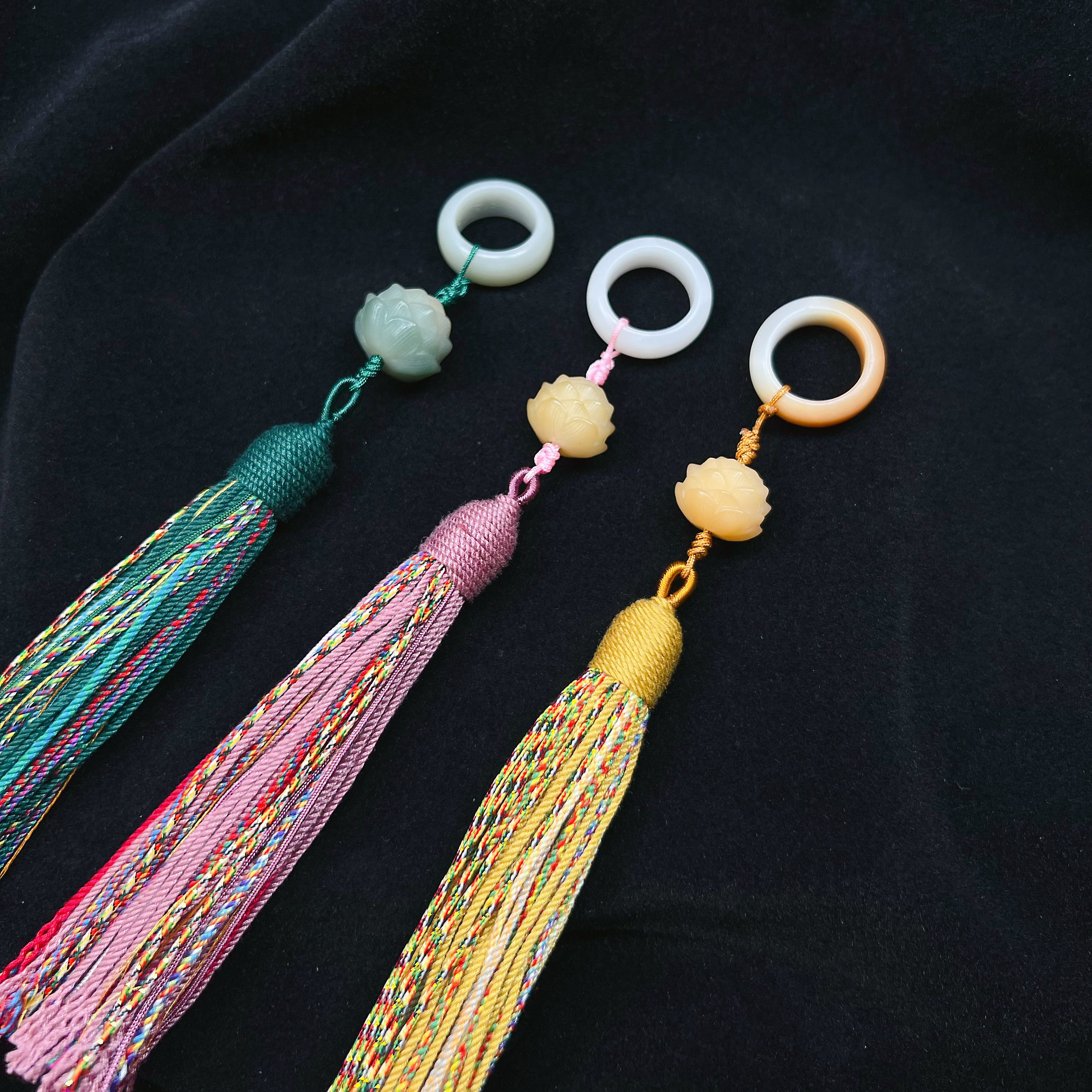 菩提手串手持配饰藏式流苏穗子跑环天然菩提根莲花diy配件文玩