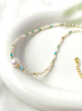 珍珠串珠项链2024新款锁骨链