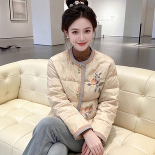 2026独特超好看的新中式国风棉服女冬装宽松休闲保暖棉袄夹棉外套