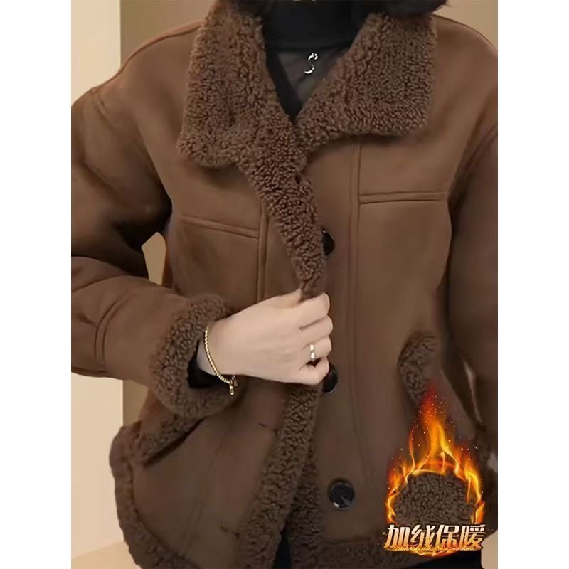 新款冬季双面穿韩版时尚百搭显瘦加绒加厚保暖棉服机车服短外套女