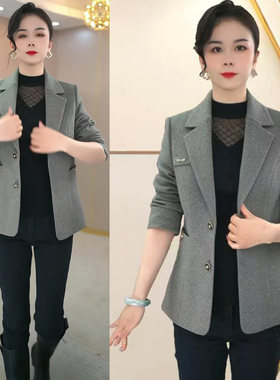 春秋装新款小西装外套女士修身显瘦高档上衣百搭减龄中年妈妈西服