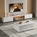 落地电视柜茶几组合客厅家用2025新款 小户型实木轻奢岩板电视机柜