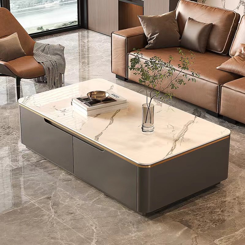 茶几客厅家用2023新款小户型电视机柜组合现代简约桌子岩板茶几桌