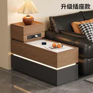 中古沙发边柜侧边柜轻奢高级感实木边几客厅茶几小桌子置物架角几