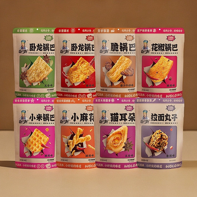 卧龙非遗麻辣锅巴猫耳朵零食