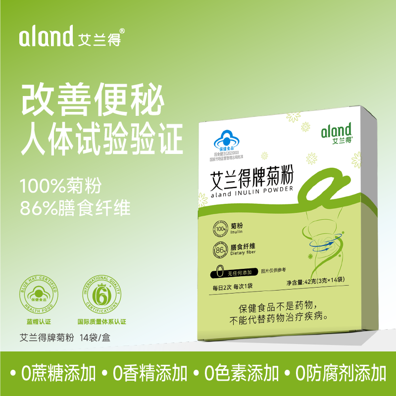 艾兰得菊粉高膳食纤维粉比利时进口益生元清肠通便排宿便菊粉补剂