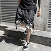 Summer tide ulzzang camouflage Five point pants Splicing ribbon ins man Trend Hip hop work clothes shorts