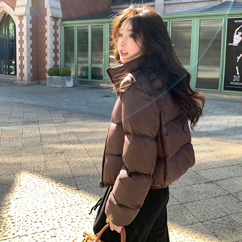 肯豆风短款新款三防羽绒棉服女宽松加厚立领小个子面包服ins潮