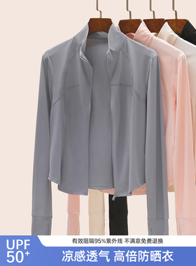 立领无帽冰丝防晒衣女款夏季2024新款防紫外线修身外套运动服轻薄