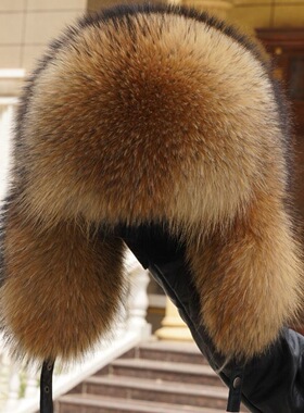 雷锋帽冬天加厚保暖皮草帽子环保貉子毛东北全毛霸王帽冬季潮男女