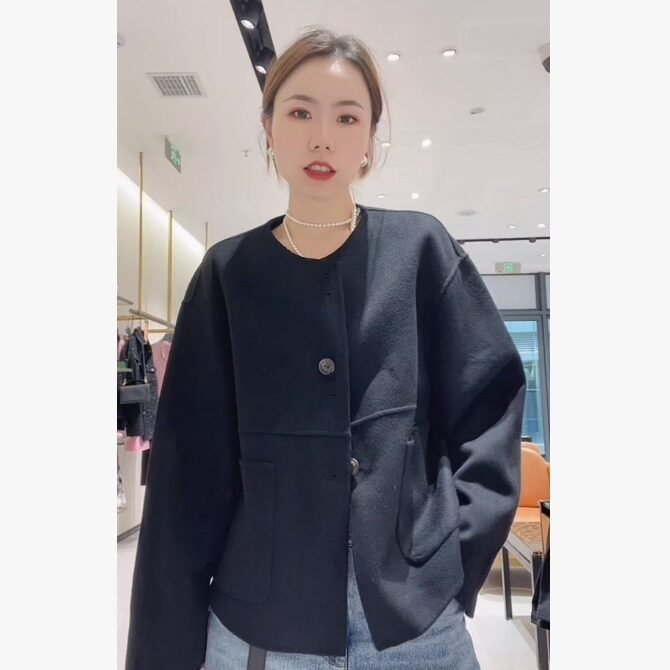 AMASS/阿玛施新款秋冬粗花呢上衣复古时尚羊毛毛呢外套穿搭540006