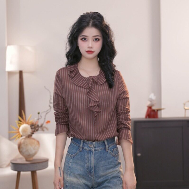 AMASS/阿玛施春夏百搭修身显瘦气质高级感大方得体女装衬衫530166