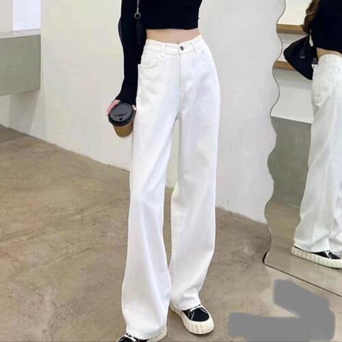 AMASS/阿玛施 水洗高腰直筒牛仔裤显瘦百搭显腿长休闲女裤5100588