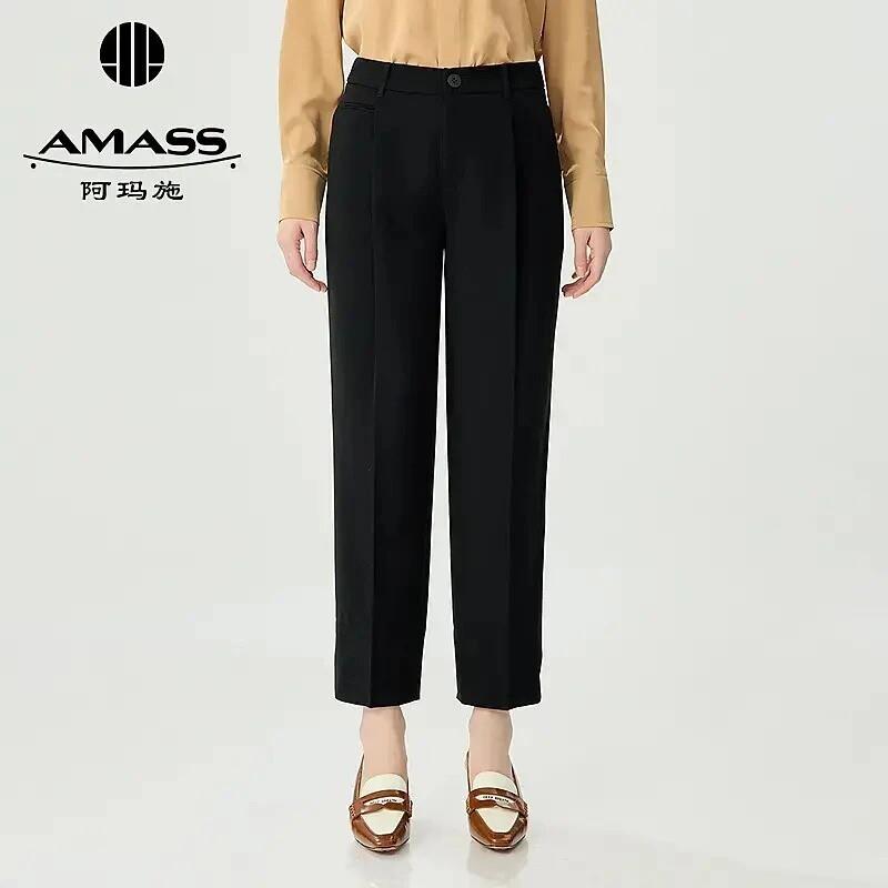 AMASS/阿玛施品质女装经典百搭招牌通勤职场九分西裤烟管裤510033